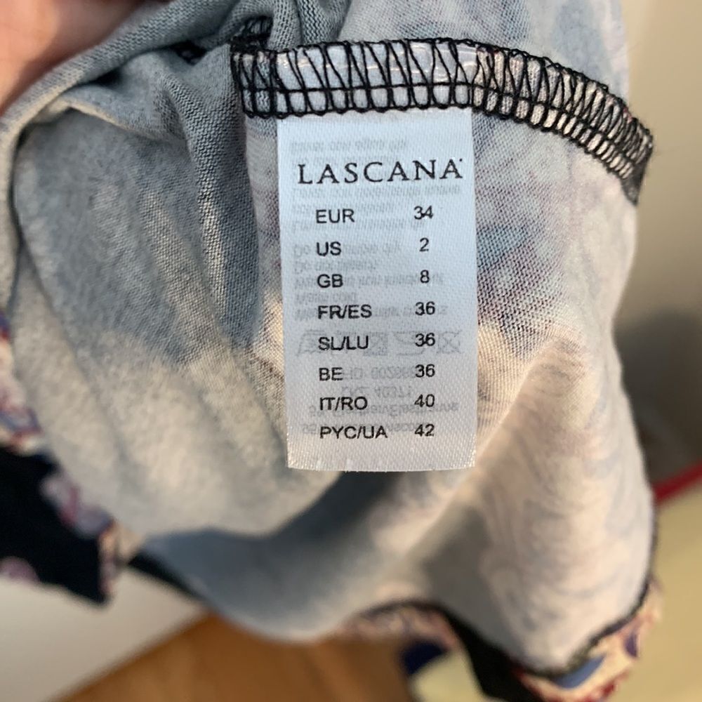 Lascana EUC black tank dress with blue/red designs! Size 2 - Picture 7 of 8